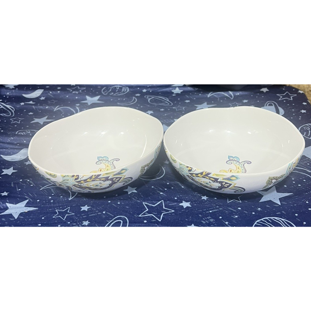 222 Fifth Indochine Purple 2 Cereal Bowls